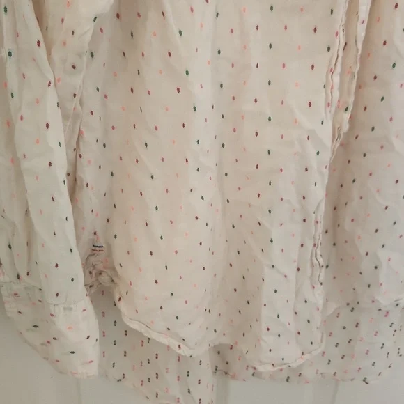 Sundry Anthropologie White Button-Up Polka Dot Size 2 - Picture 4 of 10